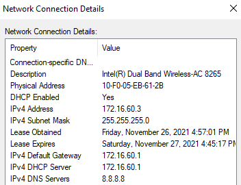 IP settings assigned with Policy Group.