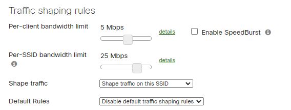 WiFi best practice, traffic shaping implementation. 