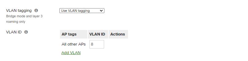 Specify SSID VLAN configuration.