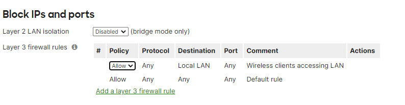 meraki SSID L3 FW settings for wifi services in nj