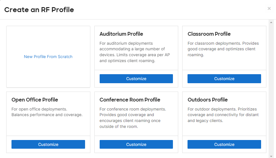 Meraki Best Practice - RF Profile Customization page. NJ's WiFi Experts.