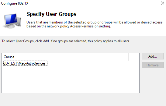 Testing AD groups in AD\NPS. WiFi experts.